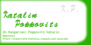 katalin poppovits business card